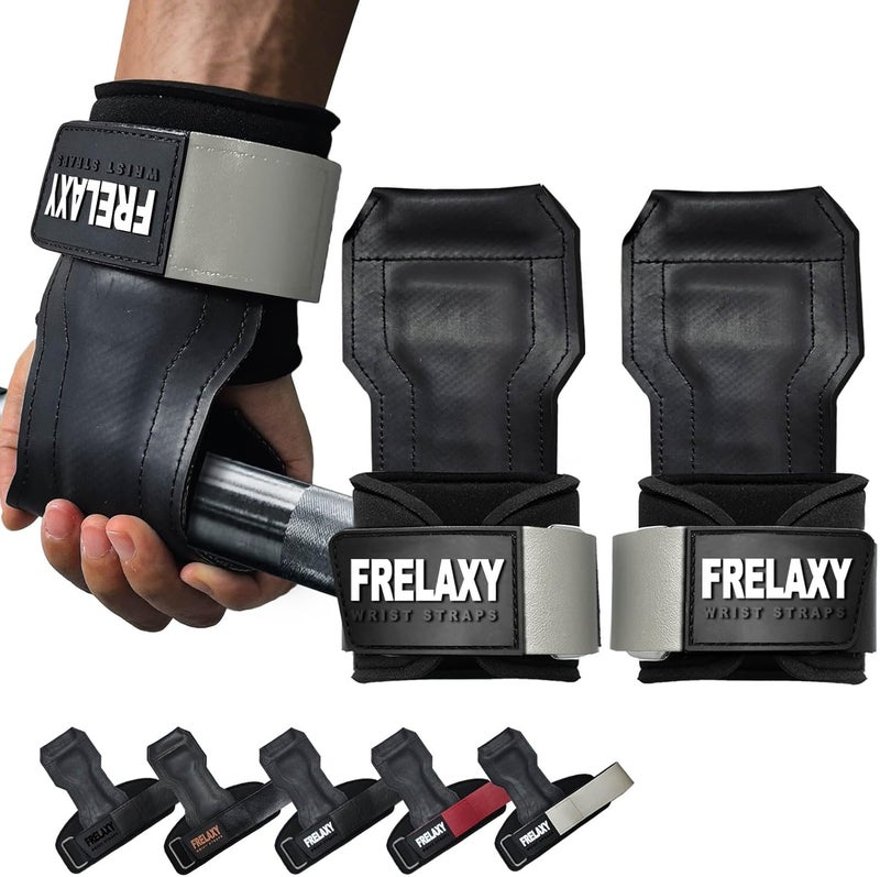 Frelaxy Lifting Wrist Straps, Rubber Weight Lifting Grips with Non-Slip Palm & Wrist Wraps Support for Deadlifts, Pull Ups, Rows, Heavy Powerlifting, Lat Pulldowns - Image 1